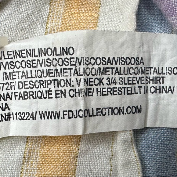 French Dressing Jeans Women's Multicolor Striped Top sz XL - Picture 6 of 8